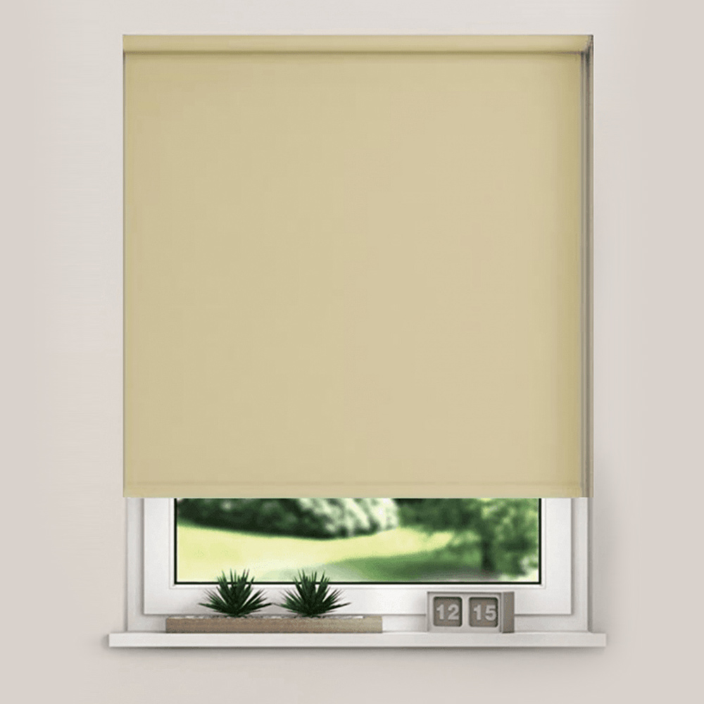 New Edge Blinds Blackout Roller BlindsTaupe 100cm Image 1