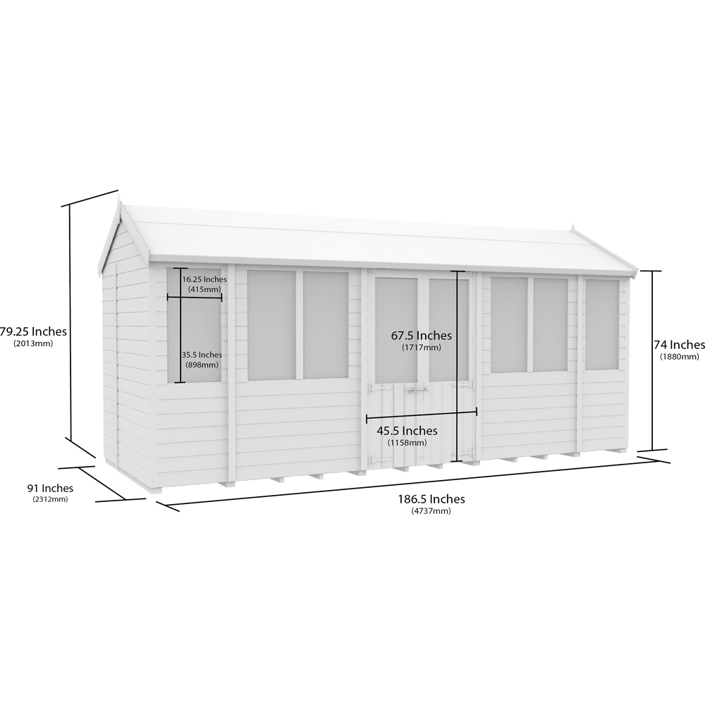 DIY Sheds 16 x 8ft Tongue and Groove Timber Apex Summer Garden Shed Image 9