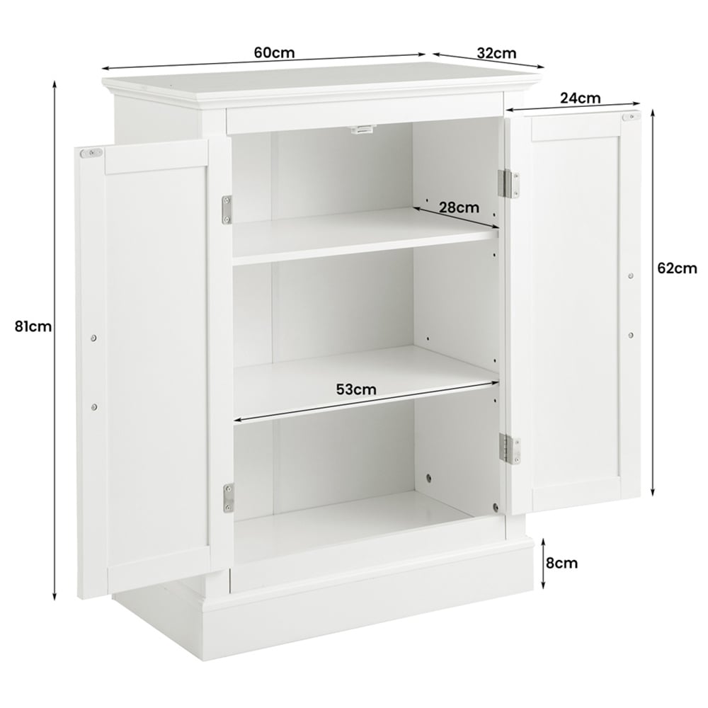 Costway 2 Door White Freestanding Bathroom Floor Cabinet Image 9