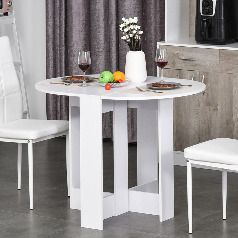 Portland Duo Drop Leaf Folding Dining Table White Image 1