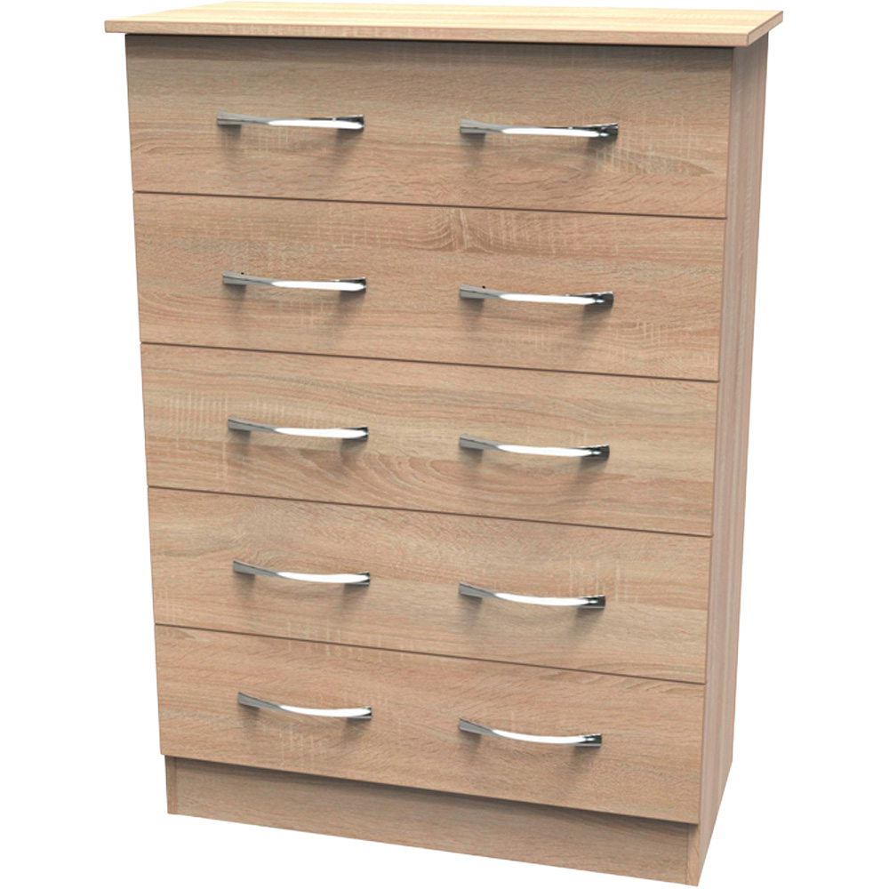 Crowndale Avon 5 Drawer Bardolino Oak Chest of Drawers Image 2