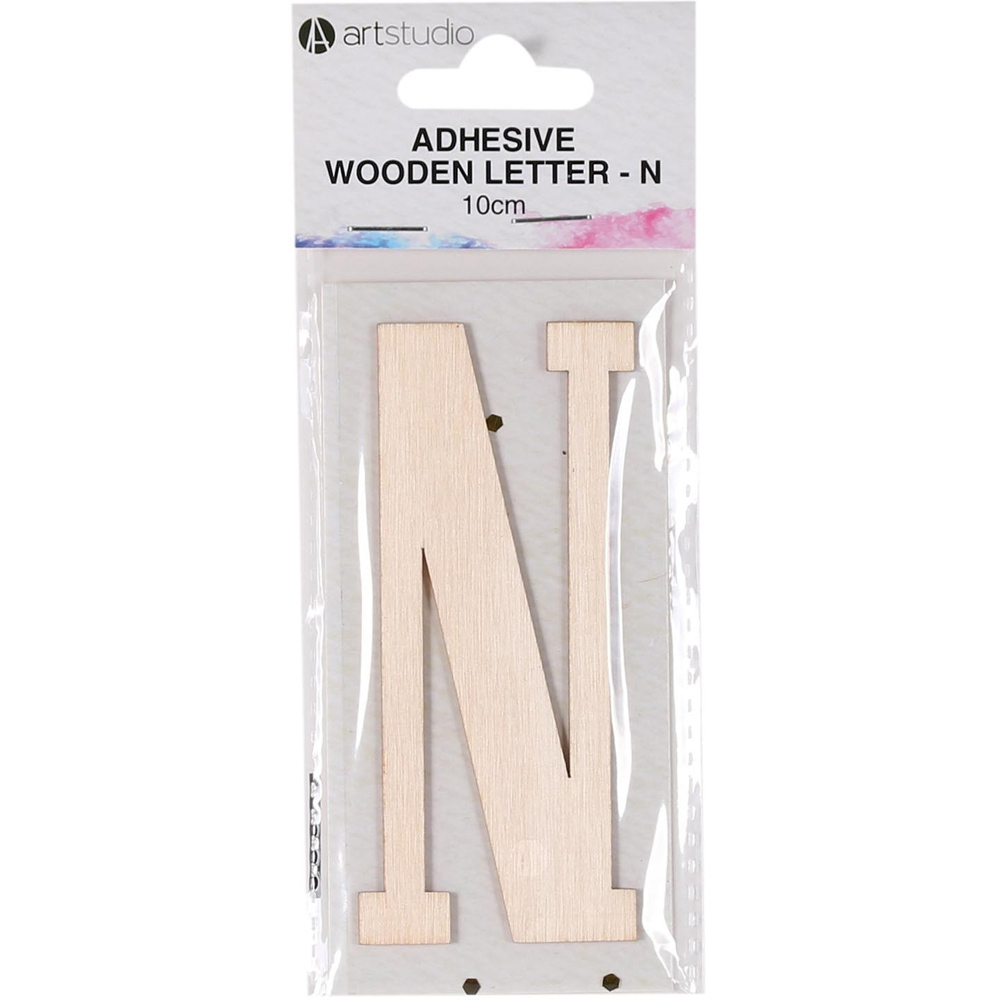 Art Studio Adhesive Wooden Letter - N Image