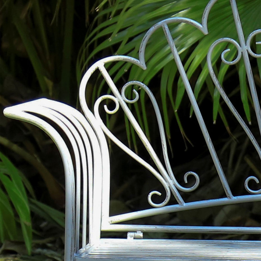 GlamHaus Barcelona Duck Egg Blue Garden Bench Image 3