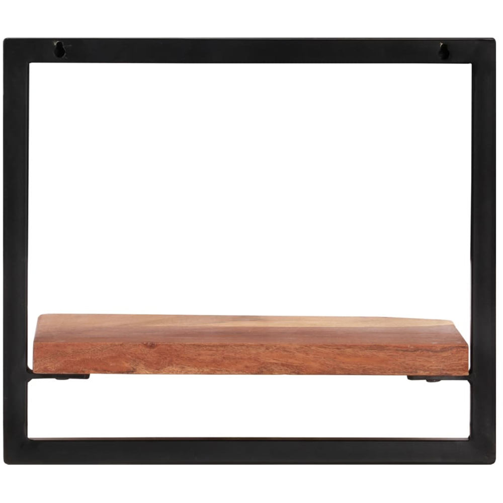 vidaXL 40 x 24 x 35cm Set of 2 Solid Wood Acacia and Steel Wall Shelf Image 4