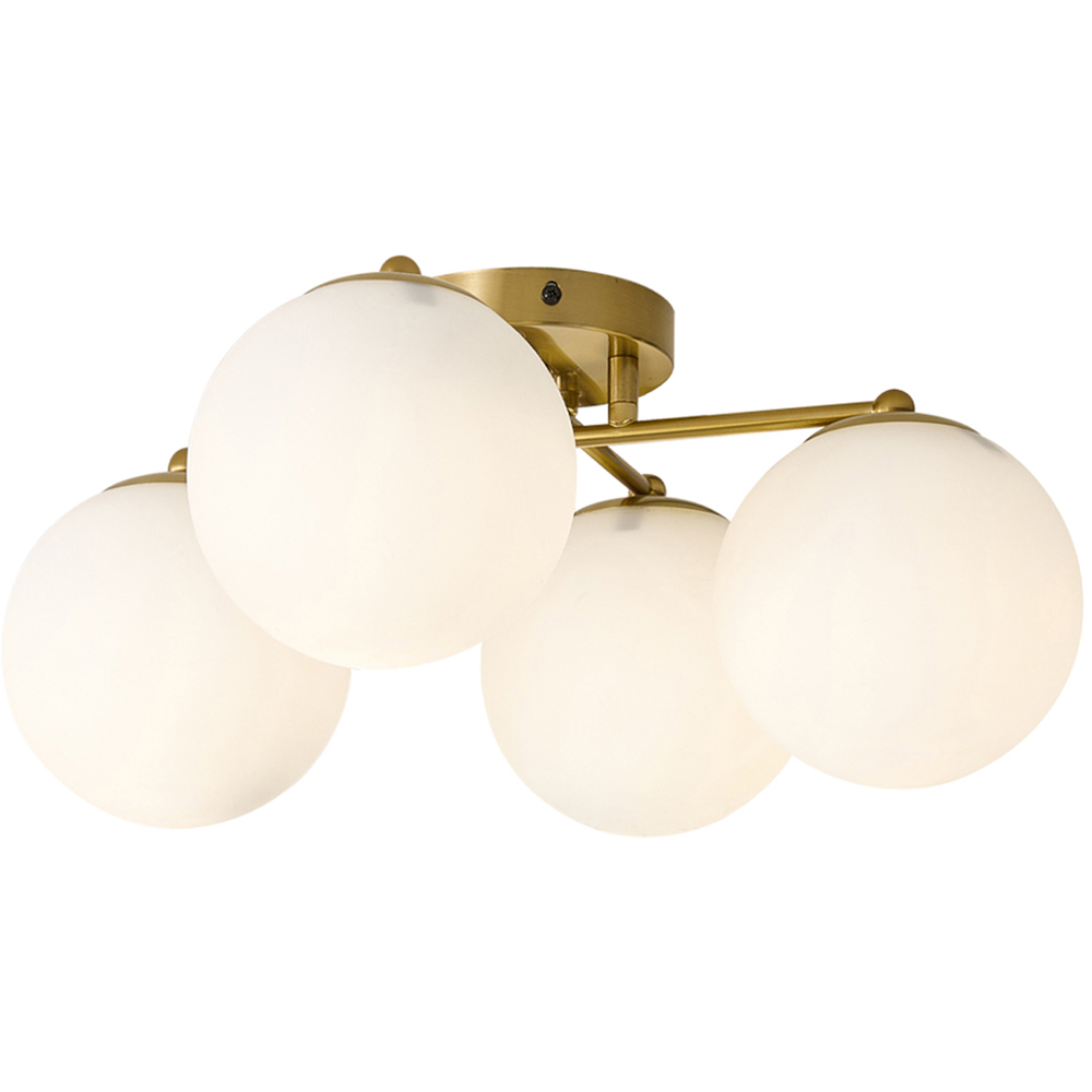 Living and Home 4 Light Gold Glass E27 Ceiling Light Image 3