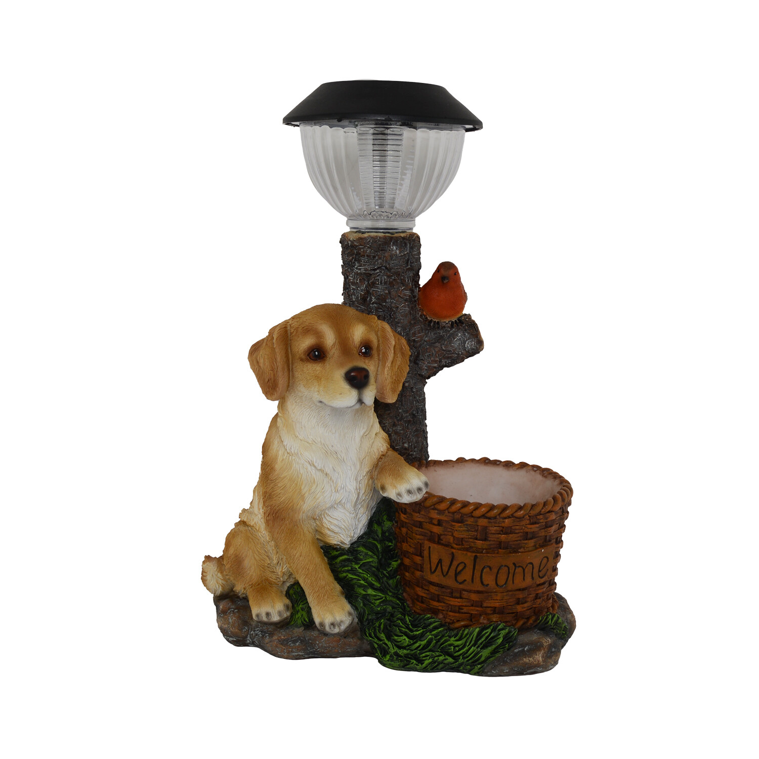 Solar Labrador Planter Lantern Light Image 1