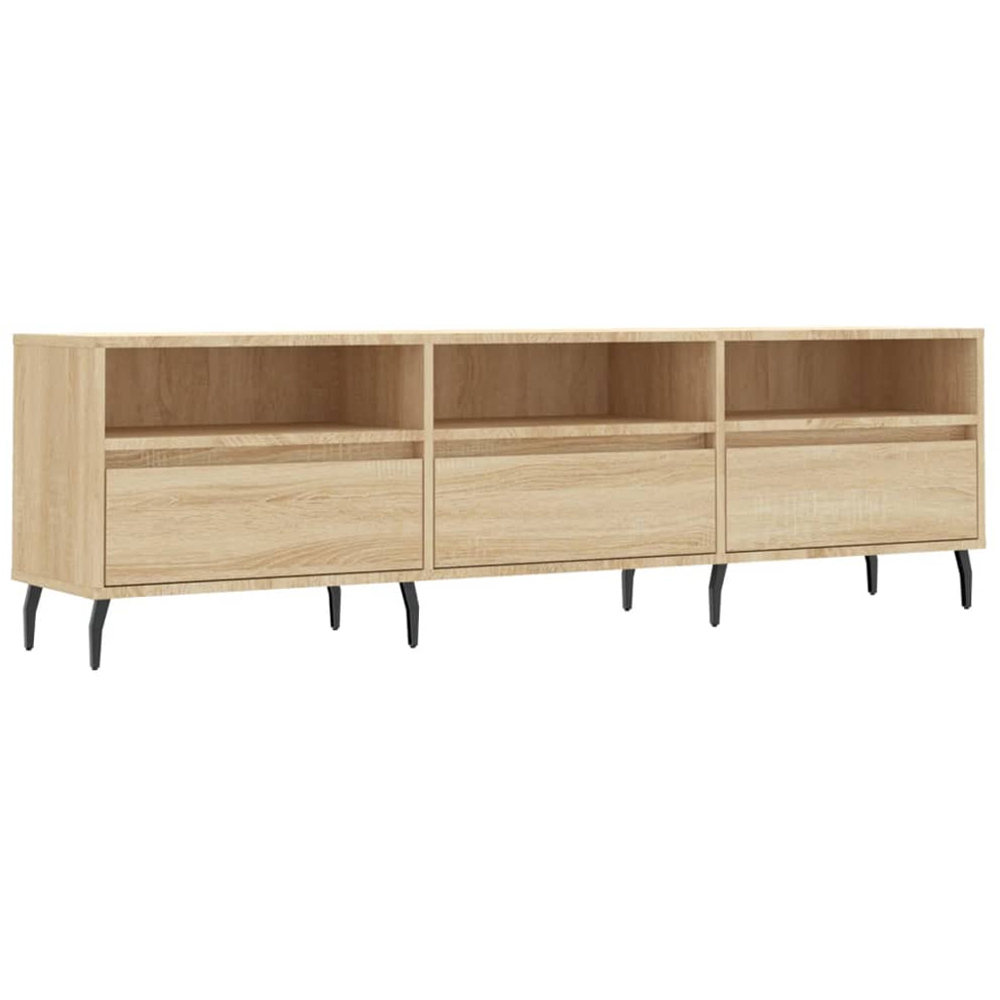 vidaXL 3 Door 3 Shelf Sonoma Oak TV Cabinet Image 2