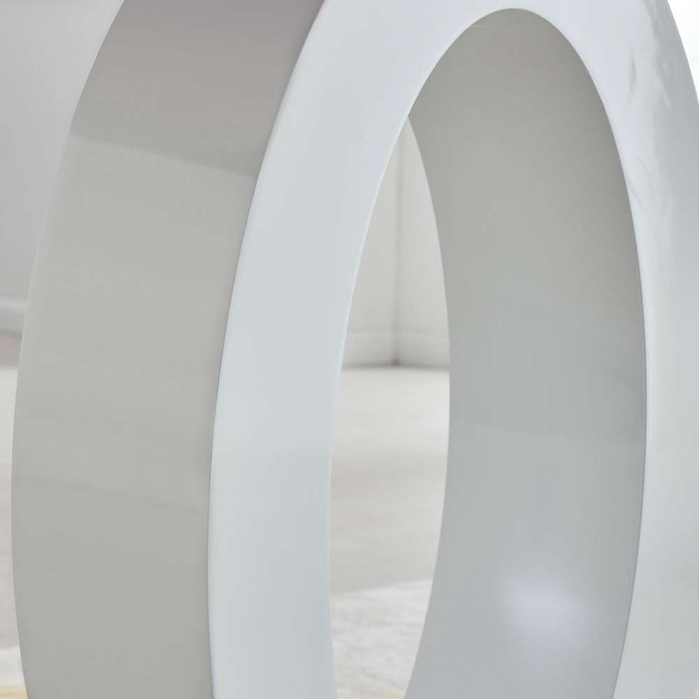 Furniturebox Lucia 6 Seater Round Dining Table White High Gloss and Grey Image 4