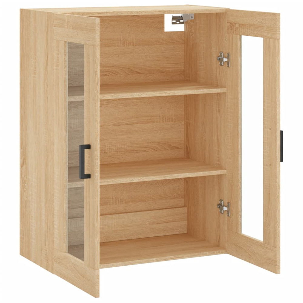 vidaXL 2 Glass Door Sonoma Oak Wall Mounted Cabinet Image 6