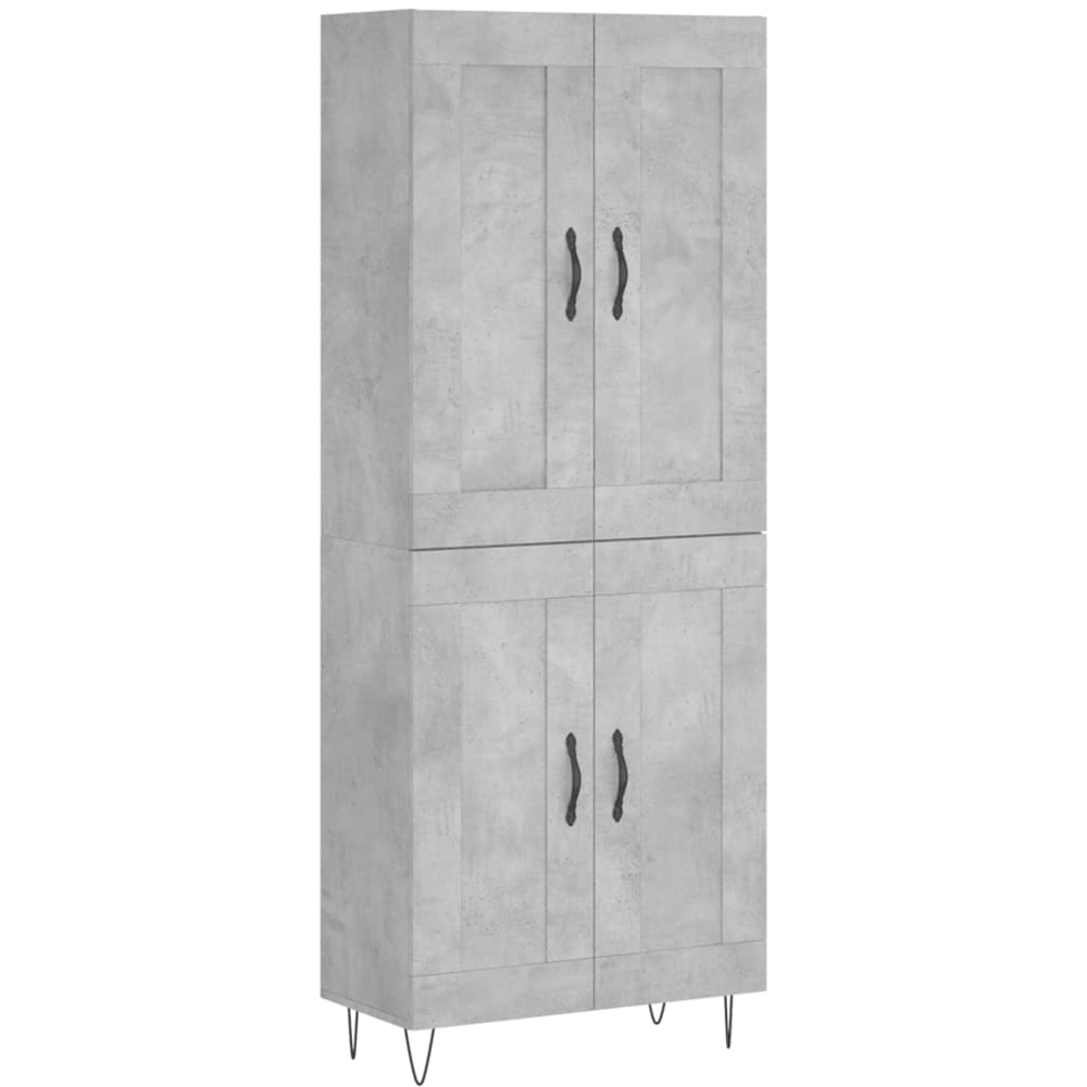 vidaXL 4 Door Concrete Grey Highboard Image 2