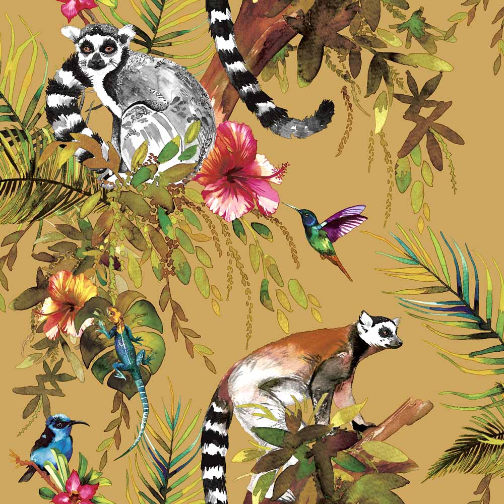 Holden Decor Lemur Ochre Wallpaper Image 1