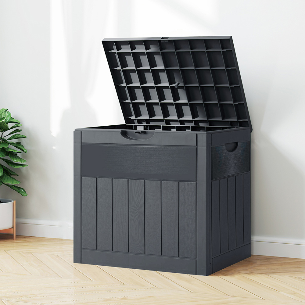 Living and Home Grey Waterproof Wood-Grain Texture Storage Box 126L Image 7