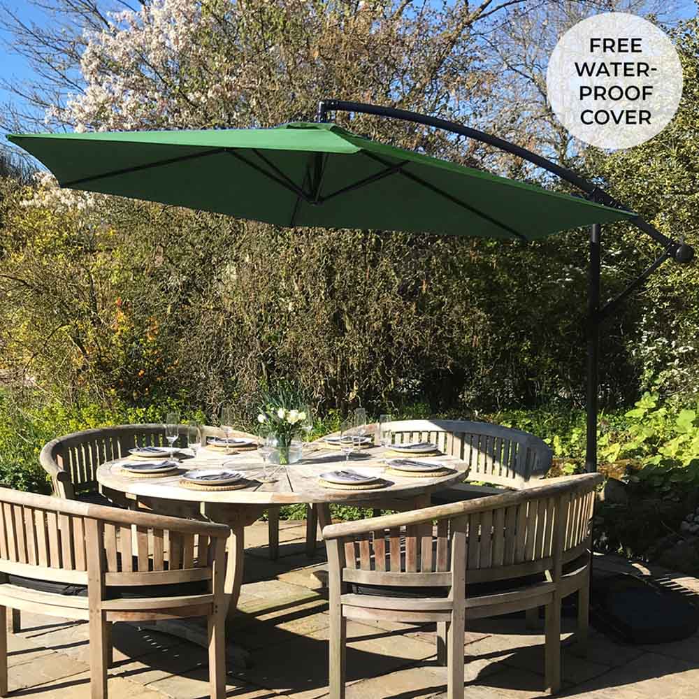 Monster Shop Green Cantilever Parasol 3m Image 2