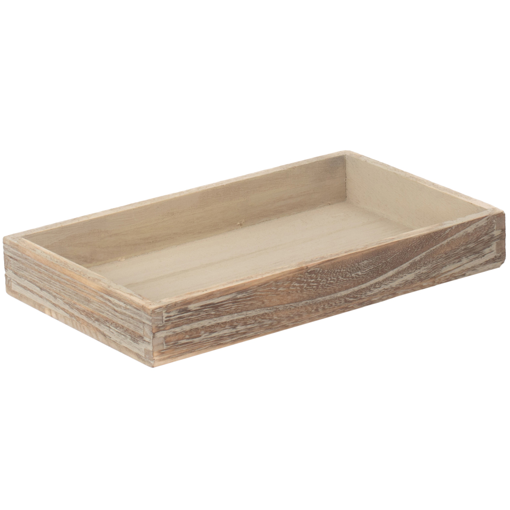 Red Hamper Medium Shallow Wooden Plinth Tray Image 1