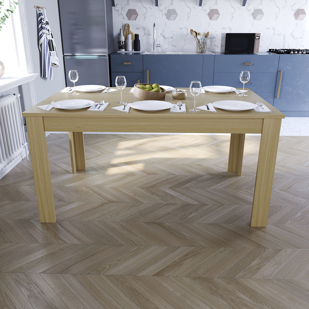 Vida Designs Medina 6 Seater Dining Table Oak Image 5