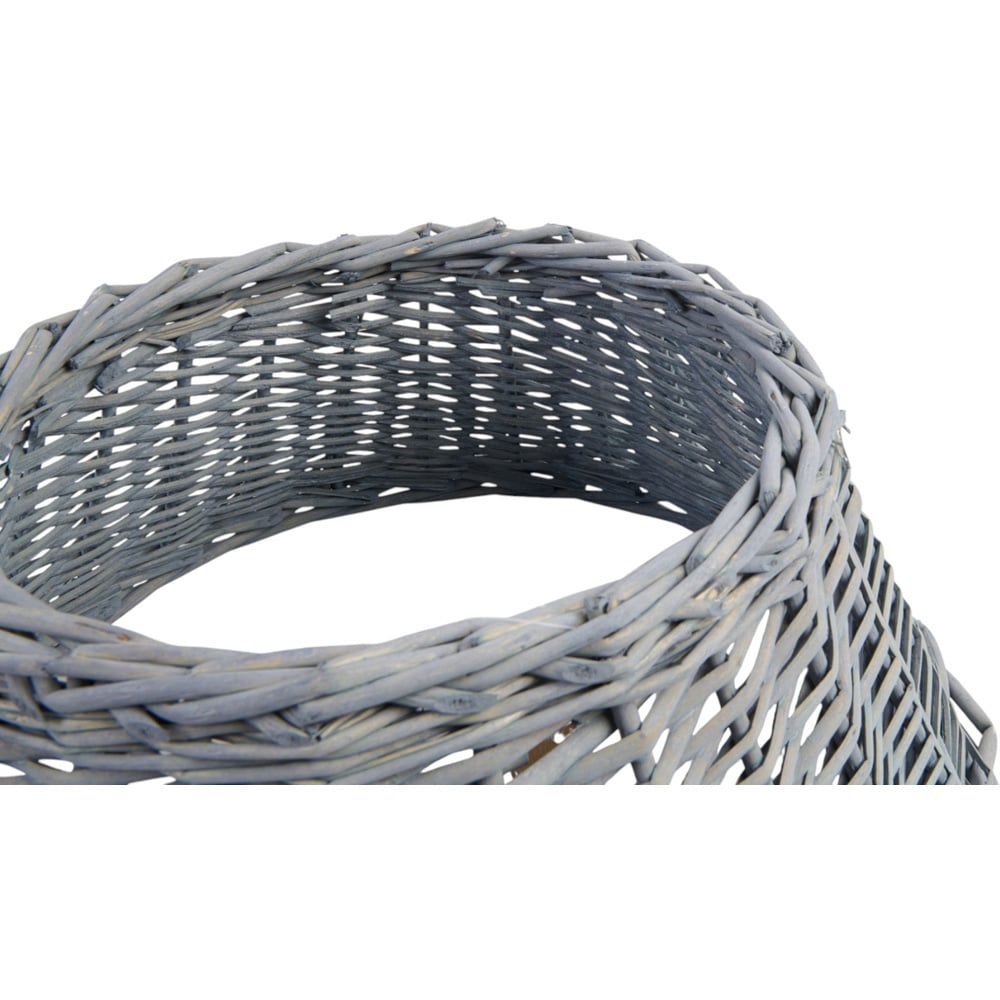 The Winter Workshop Slate Blue Natural Wicker Tree Skirt Image 3