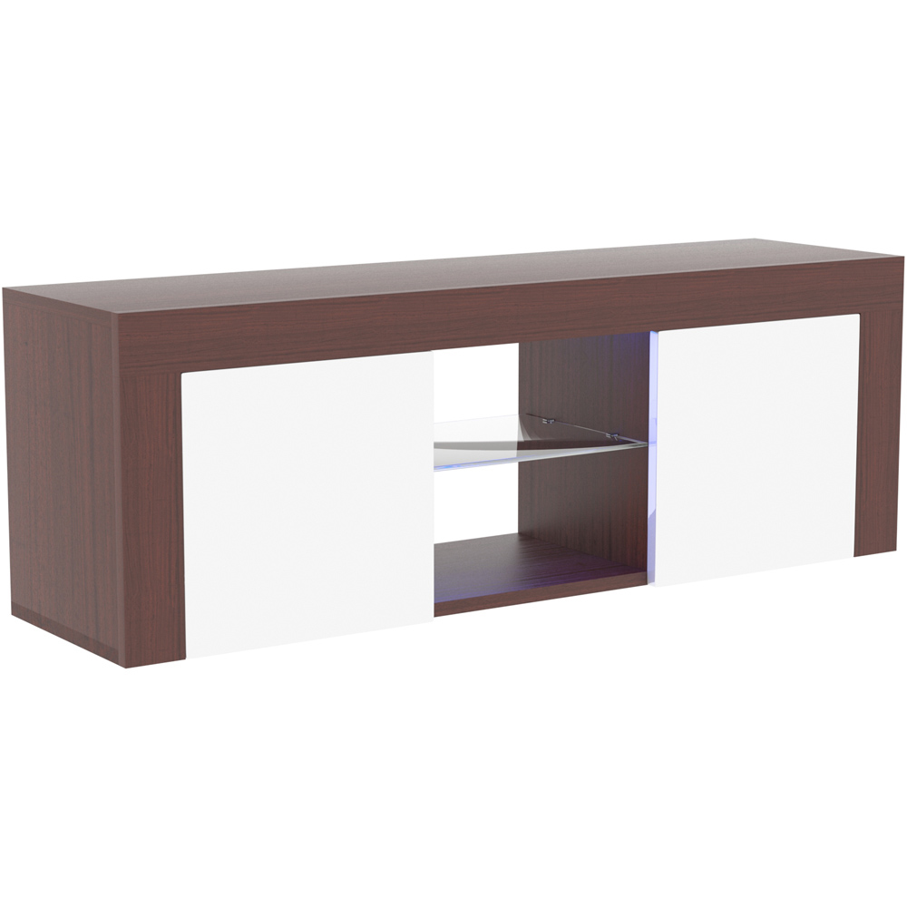 Vida Designs Eclipse 2 Door 2 Shelf Walnut and White TV Unit with LED Image 2