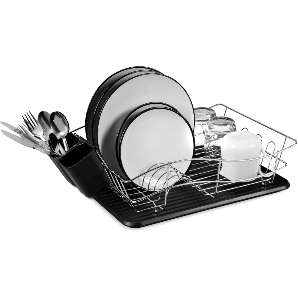 Tower Black Dish Rack with Tray Image 1