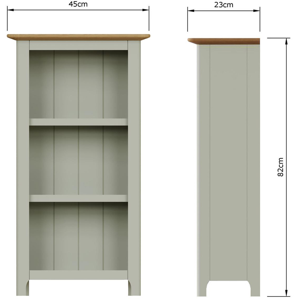 FWStyle Taberno 3 Shelf Sage Green and Oak Bookcase Image 7