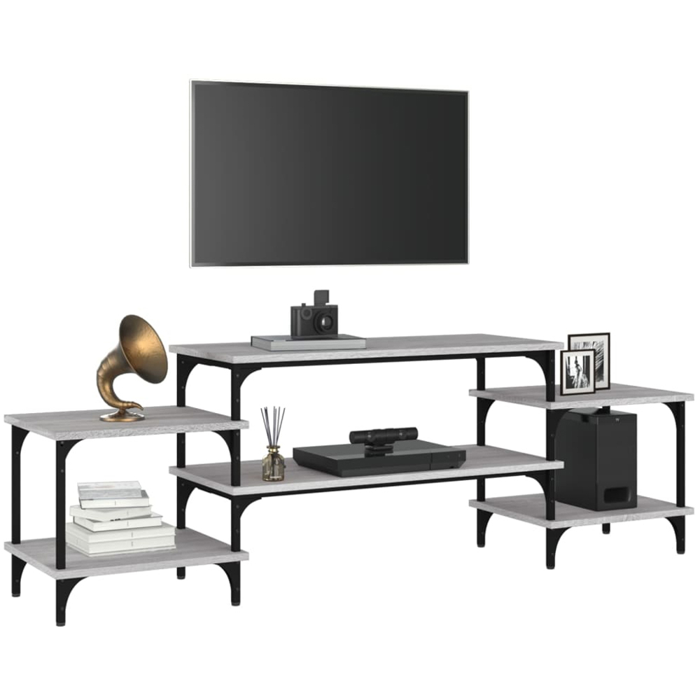 vidaXL 5 Shelf Concrete Grey TV Cabinet Image 3