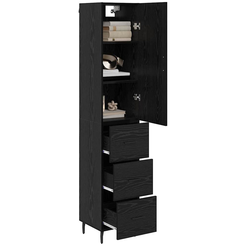 vidaXL 2 Door Black Oak Sideboard Image 6