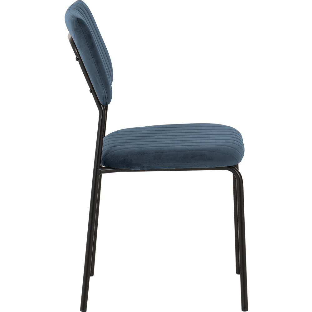 Seconique Sheldon Set of 4 Navy Blue Velvet Dining Chair Image 6