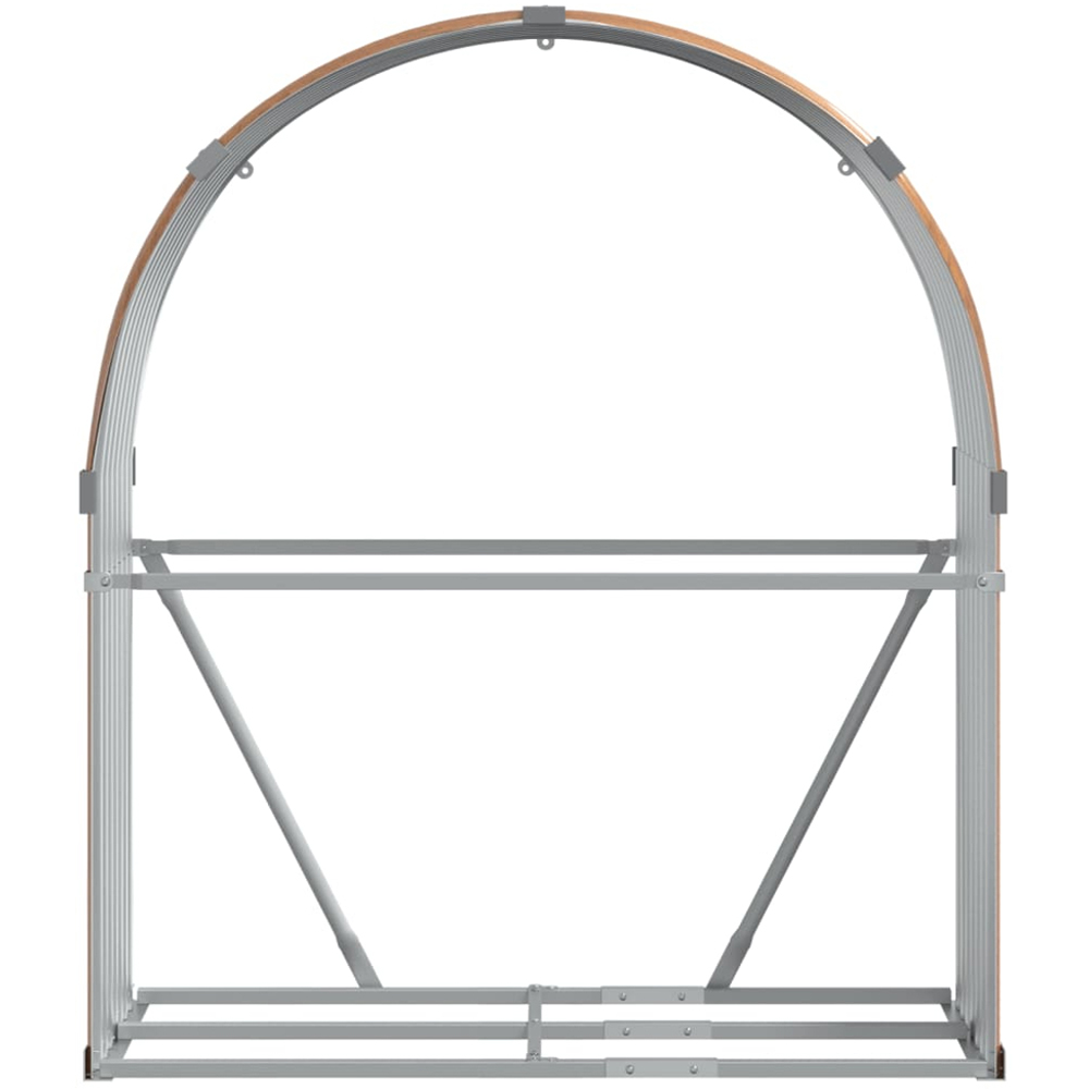 vidaXL Brown Galvanised Steel Firewood Log Holder 140 x 120 x 45cm Image 3