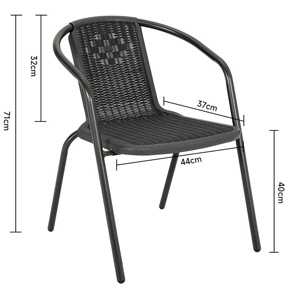 Living and Home Wicker 4 Seater Square Bistro Set Image 8