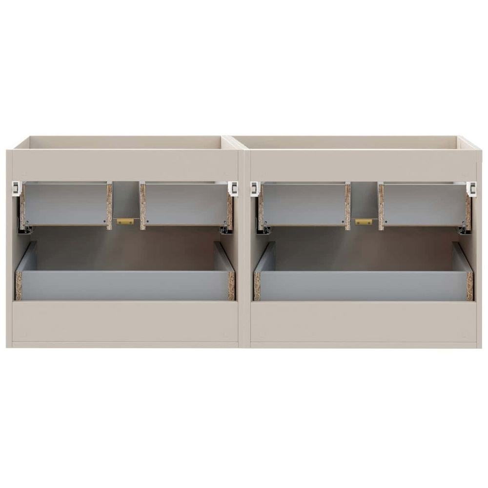 Impact Furniture Dalia 4 Drawer Beige Fluted Countertop Double Vanity Unit 1200mm Image 5