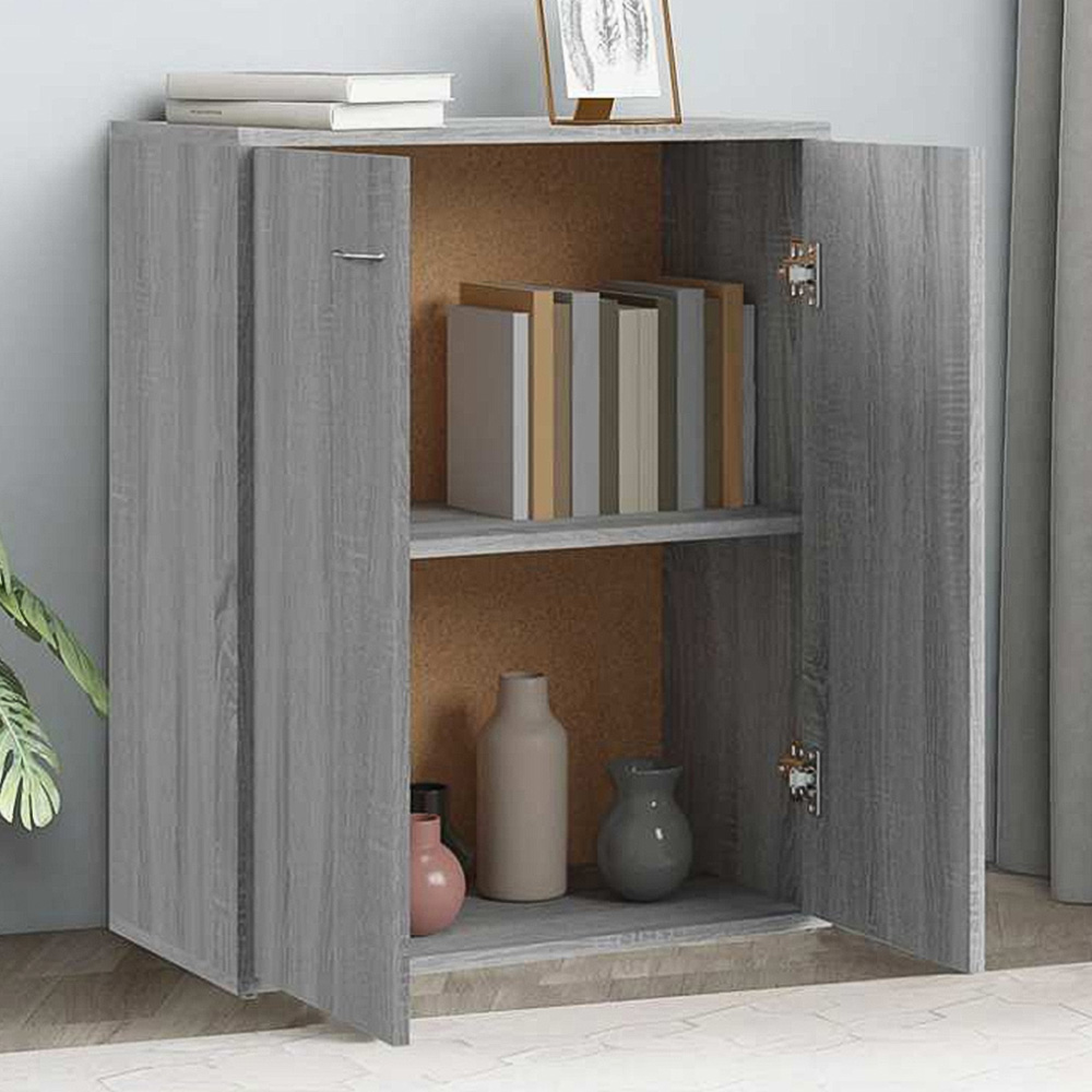 vidaXL 2 Door Grey Sonoma Wooden Sideboard Image 1