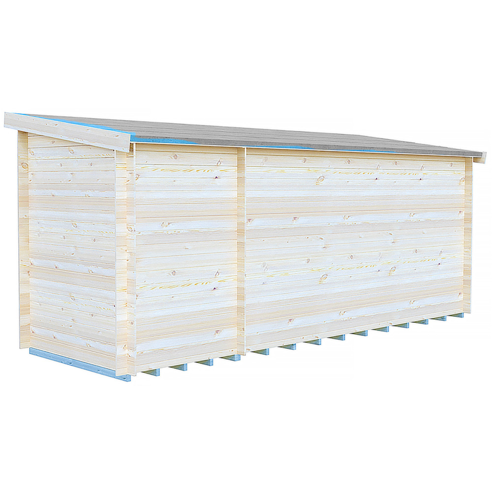 Shire Elm 6 x 17ft Contemporary Style Dual-Purpose Pent Log Cabin with Integral Storage Image 3