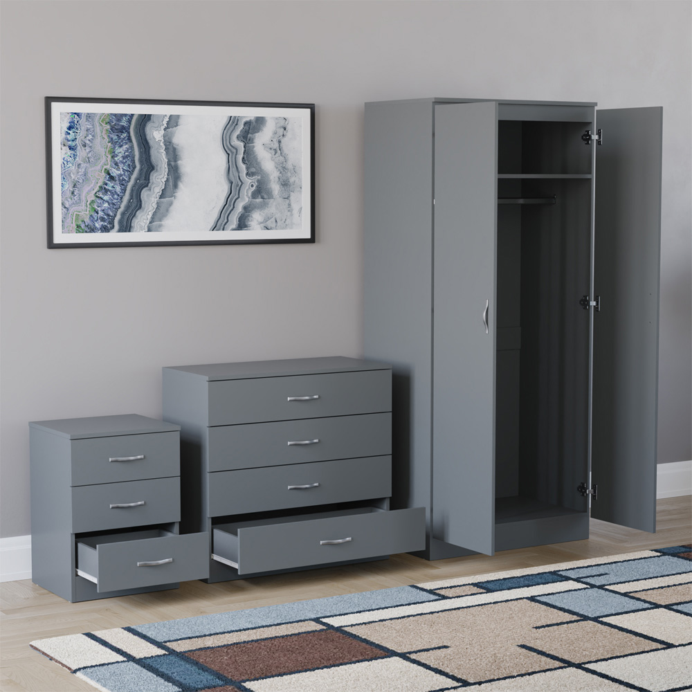 VIDA DESIGNS Riano Grey 3 Piece Bedroom Furniture Set Image 4
