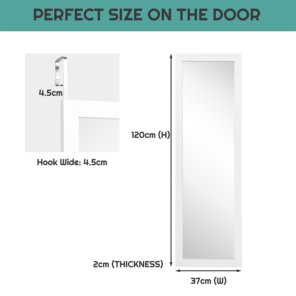 Costway White Full Body Wall Mounted Dressing Mirror Image 9