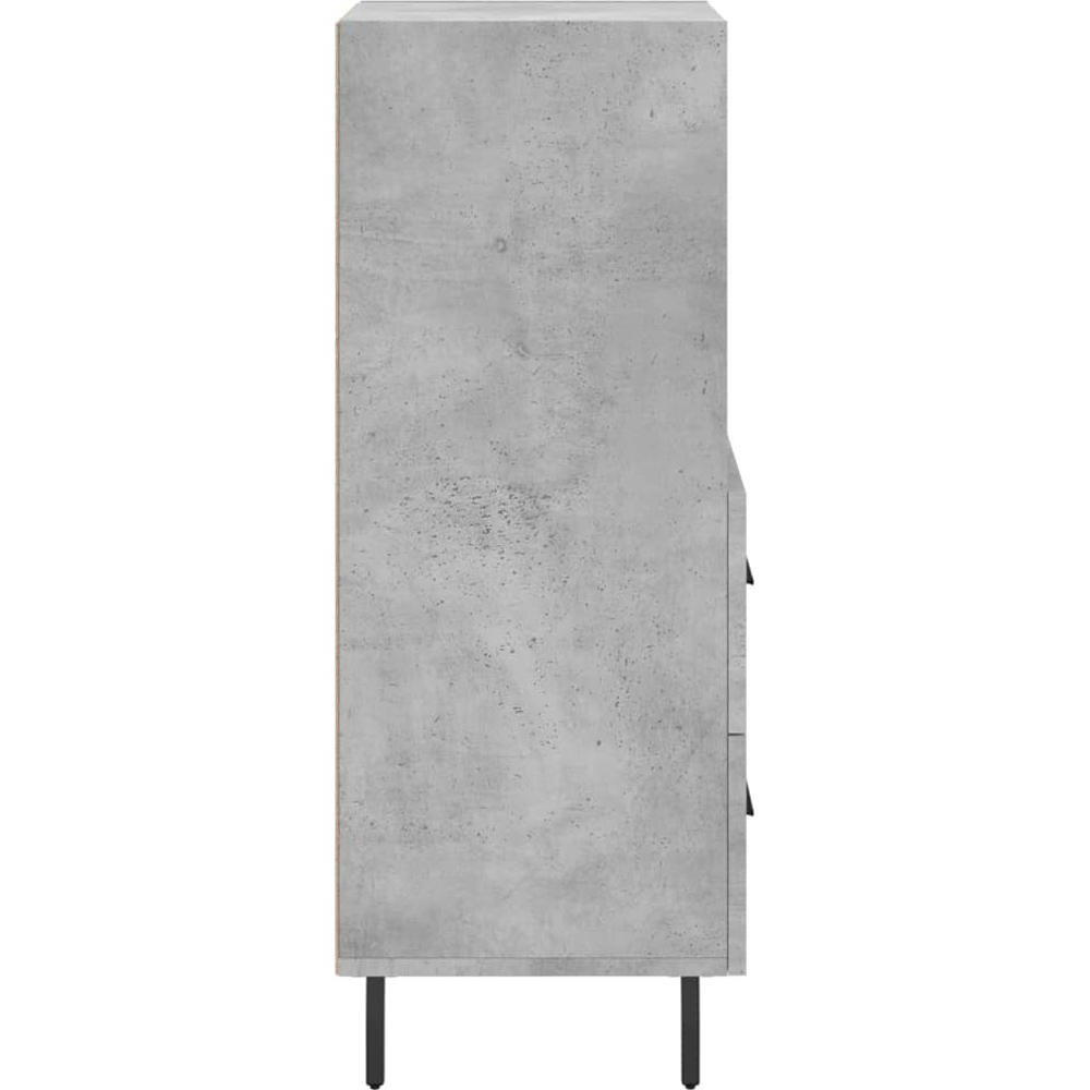 vidaXL 2 Door 2 Shelf Concrete Grey Wooden Sideboard Image 6