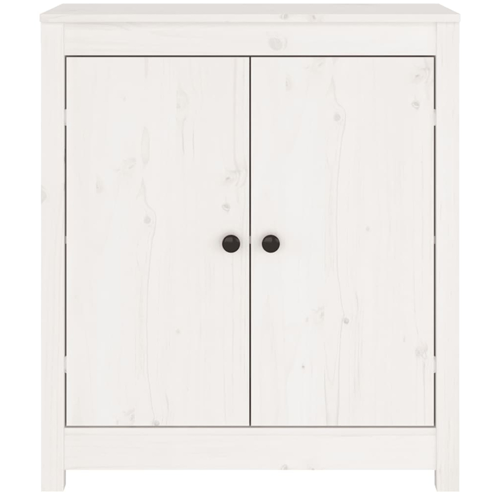 vidaXL 4 Door White Solid Pine Wood Sideboard Image 5