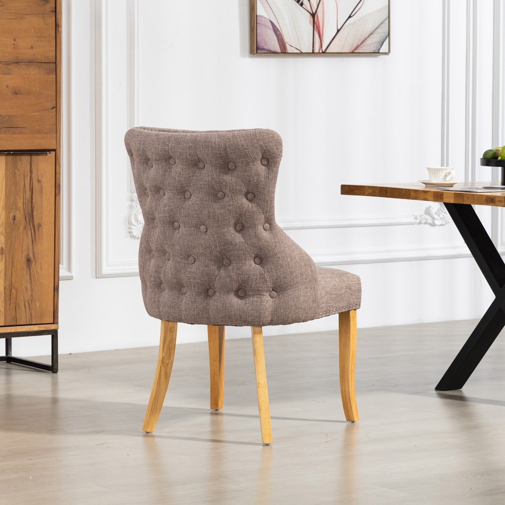 Artemis Home Olivola Set of 2 Dark Brown Fabric Dining Chair Image 4