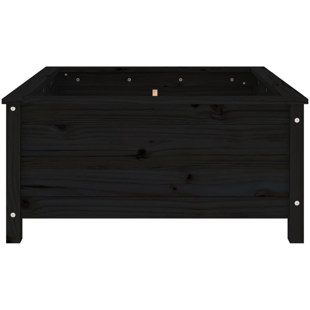 vidaXL Black Solid Pine Wood Raised Garden Planter 39 x 82.5 x 82.5cm Image 4