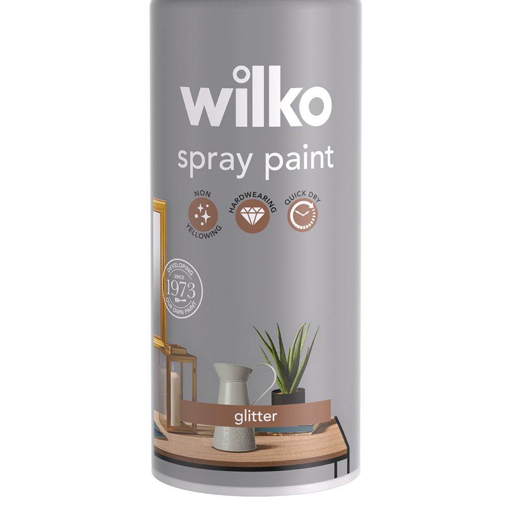 Wilko Gold Glitter Spray Paint 400ml Image 3