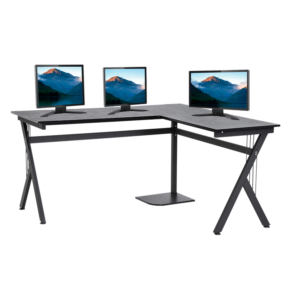 Portland L Shape Work Office Desk Black Image 6