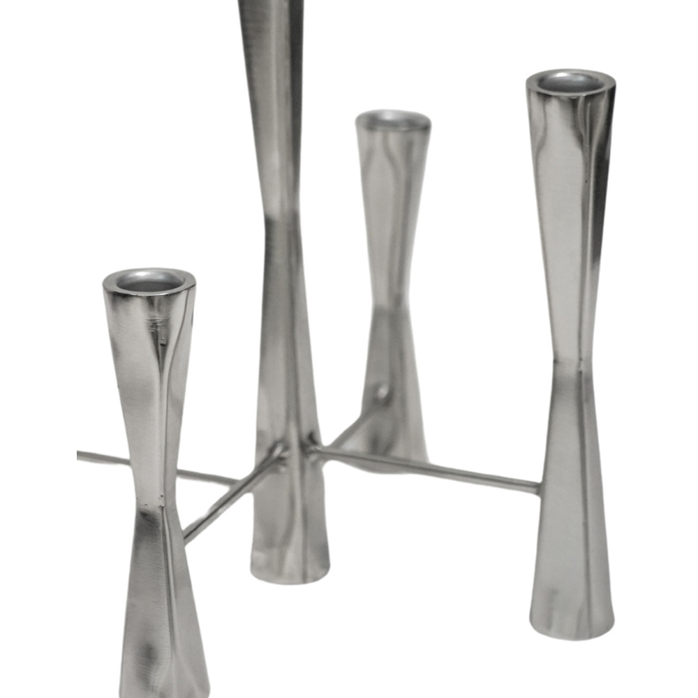 Ivyline Parker 5 Piece Silver Candle Holder Centrepiece Image 3