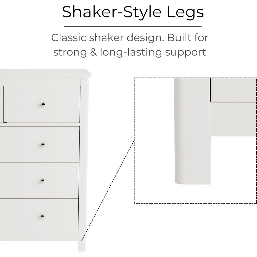 Core Products Nairn 5 Drawer White Chest of Drawers Image 5