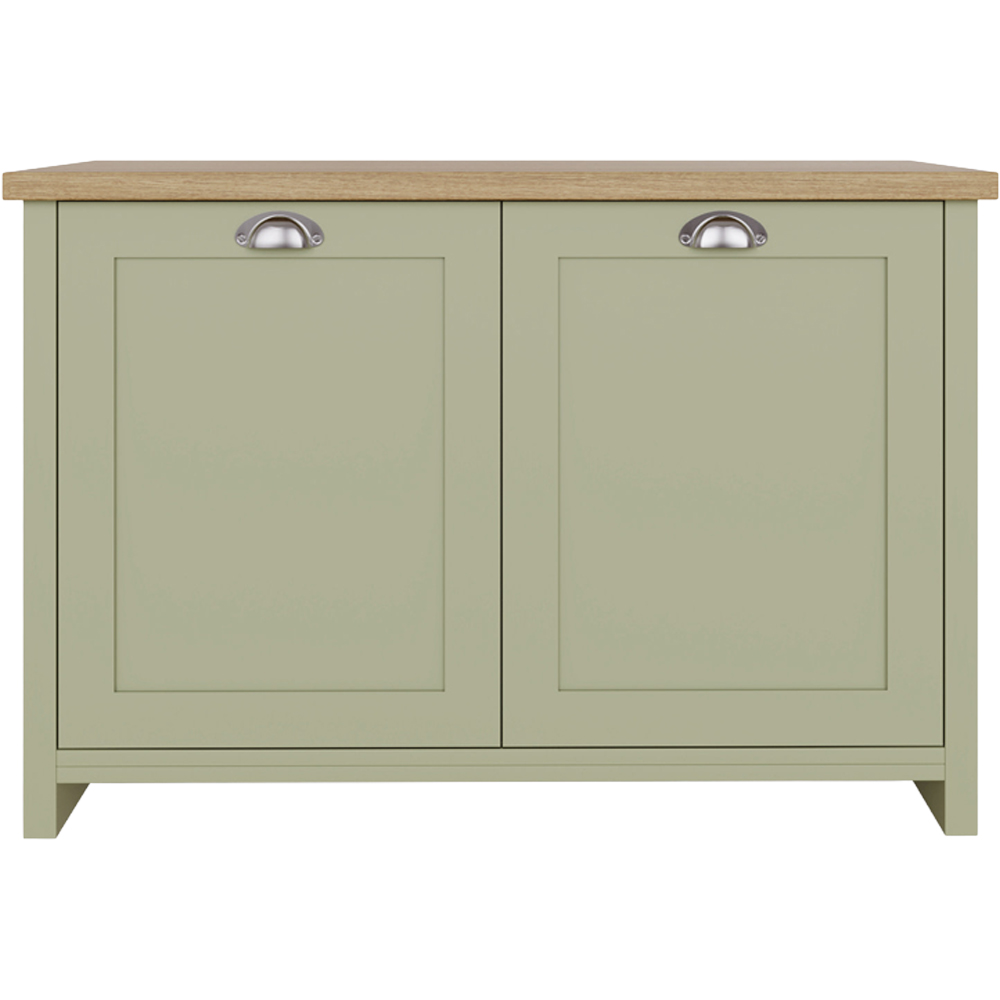 GFW Lancaster 2 Door Sage Green Shoe Cabinet Image 4