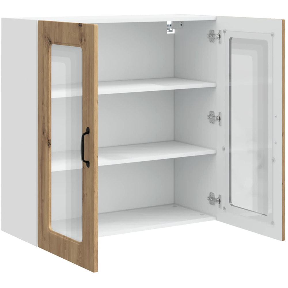 vidaXL 2 Glass Door Artisan Oak Kitchen Wall Cabinet Image 5