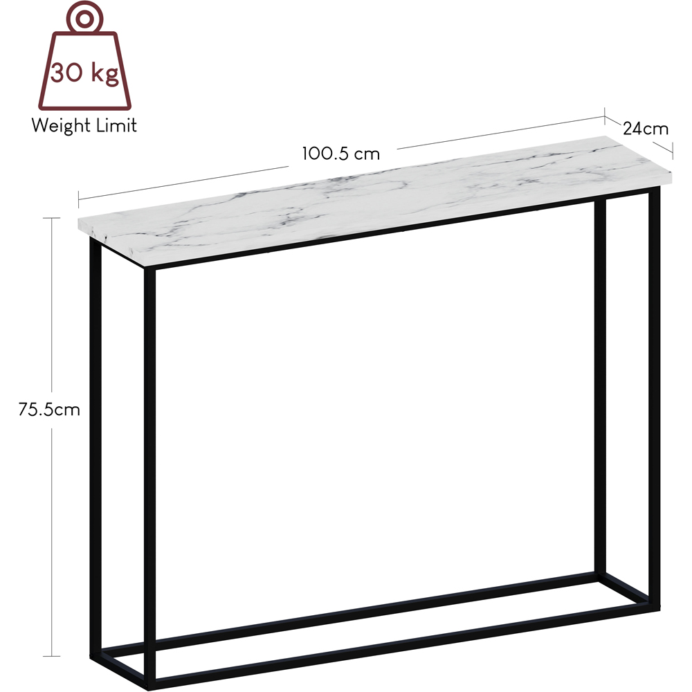 VIDA DESIGNS White Marble and Black Metal Leg Console Table Image 8