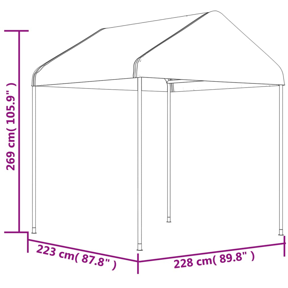 vidaXL 20.07 x 2.28m White Gazebo with Waterproof Roof Image 6