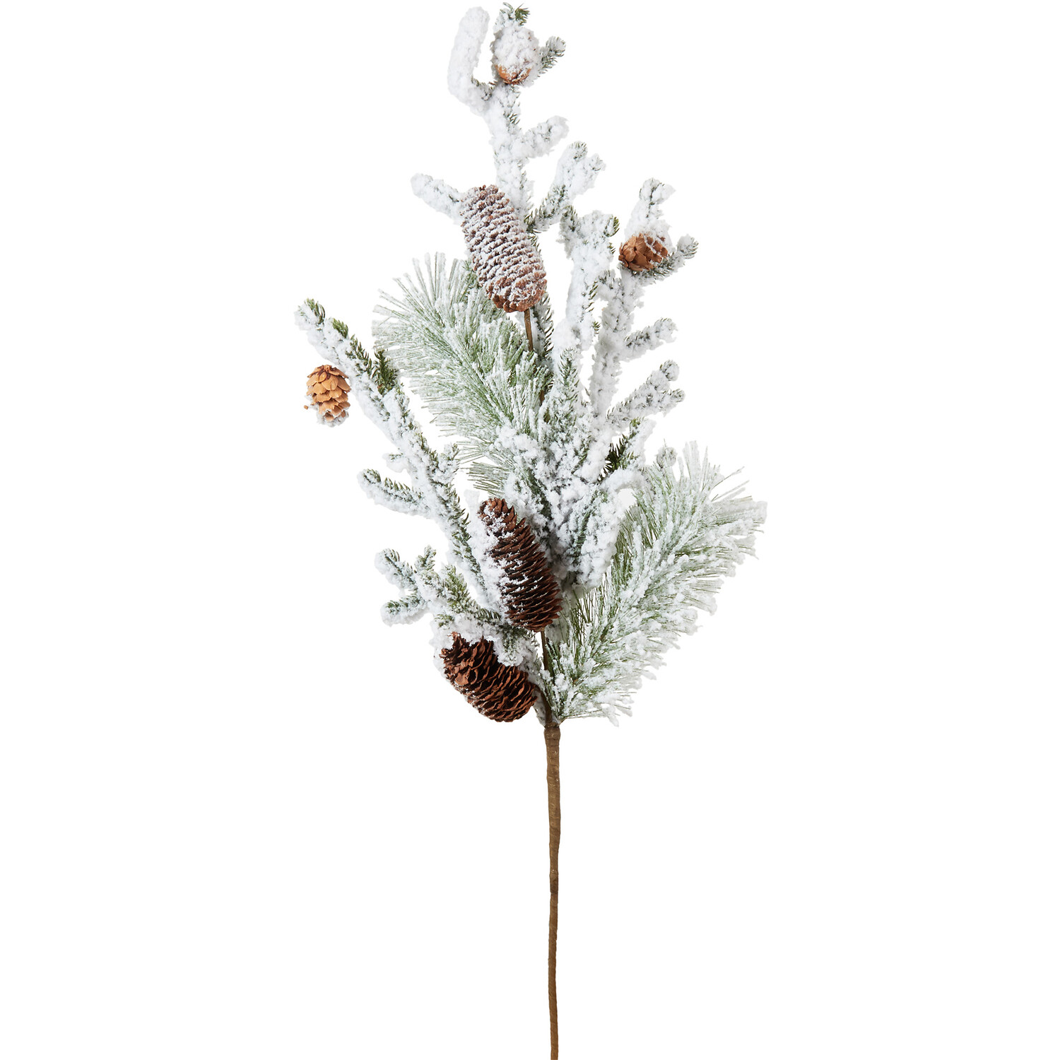 Frosted Pinecone Branch - White Image 1