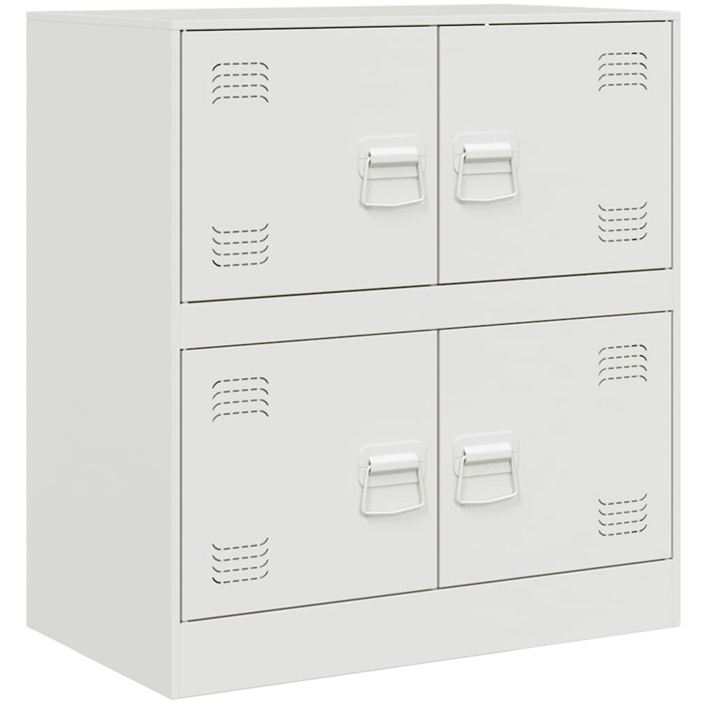 vidaXL 4 Door White Steel Sideboard Image 2