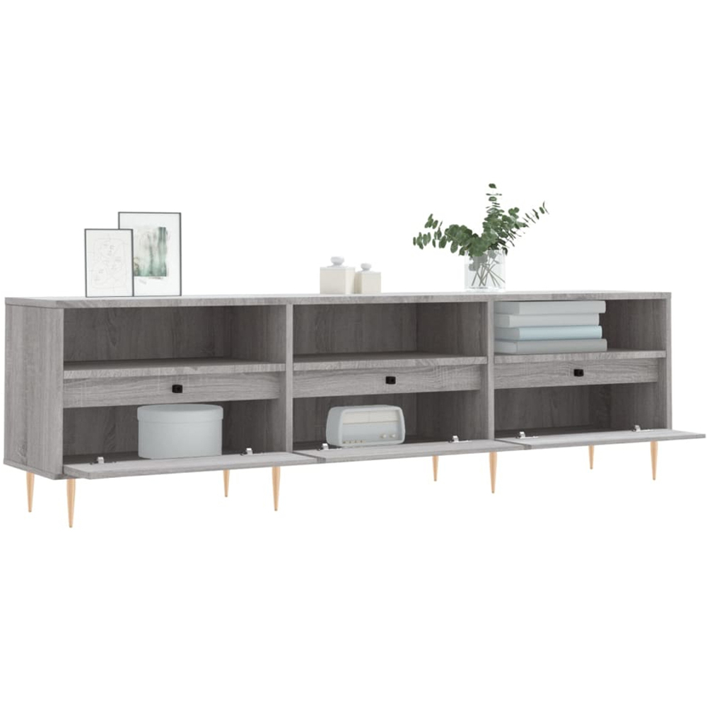 vidaXL 3 Door 3 Shelf Grey Sonoma TV Cabinet Image 5