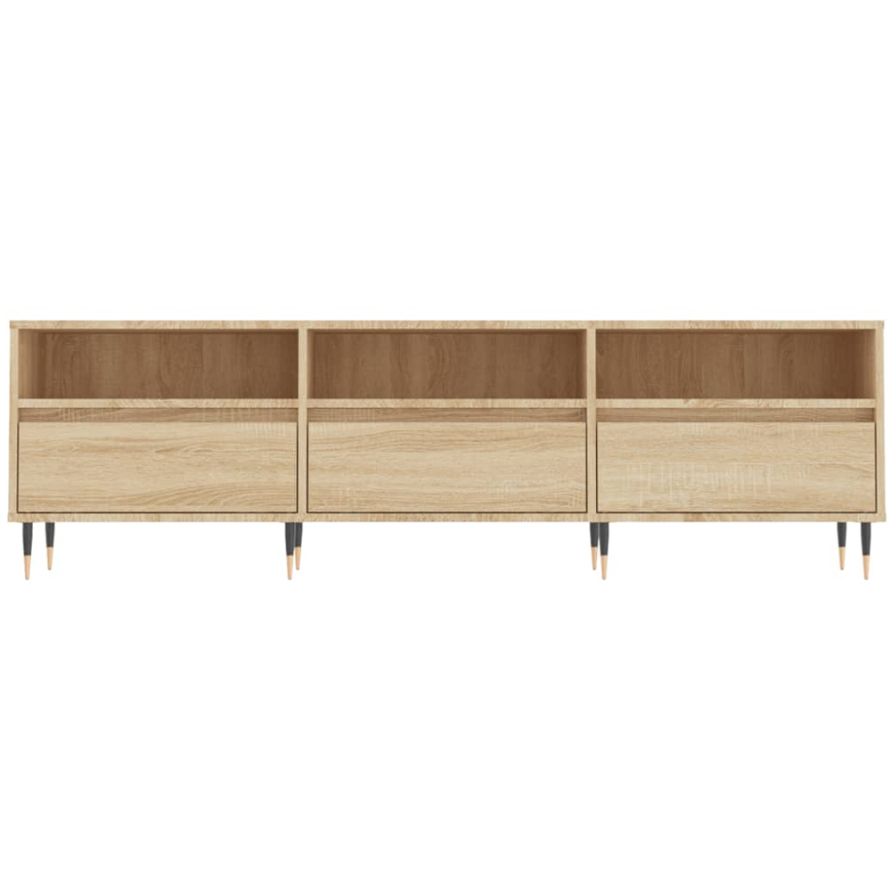 vidaXL 3 Door 3 Shelf Sonoma Oak Wide TV Cabinet Image 5