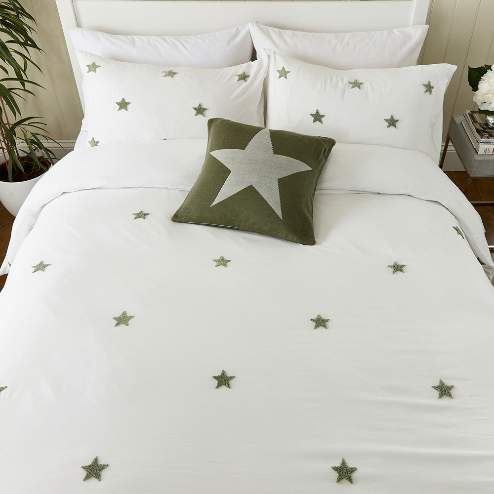 Helena Springfield Tufted Star Single Green Reversible Duvet Set Image 3